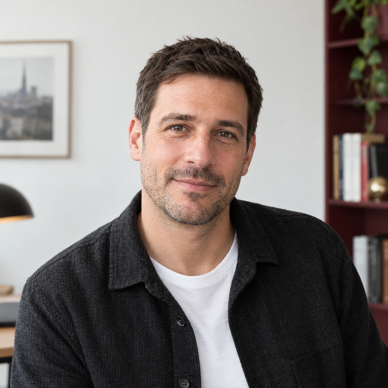 KI-Porträt des redaktionellen Pseudonyms Lukas Bernhardt